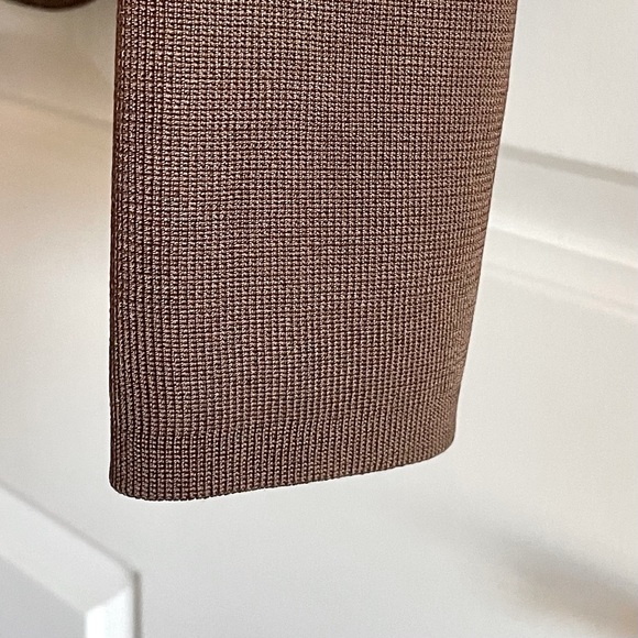 Peter Nygard Bronze Leather & Knit Zip Front Jacket w/ Zipper Pockets - Picture 8 of 11